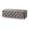 Baxton Studio Avara Gray Velvet Upholstered Gold Finished Tufted Bench Ottoman 154-9370 - alternate 1